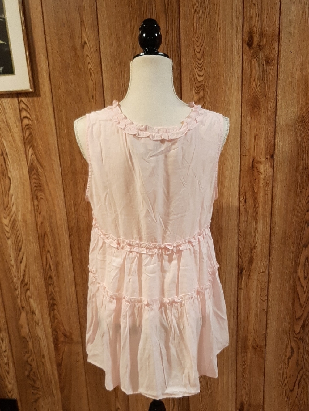 🥀🍋NWT BiBi Pink Ruffle Tiered/Flowy Tank Top (L)🥀 - Picture 5 of 7